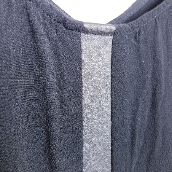 Madewell Black Shift Dress-Leather Stripe - Picture 3 of 6